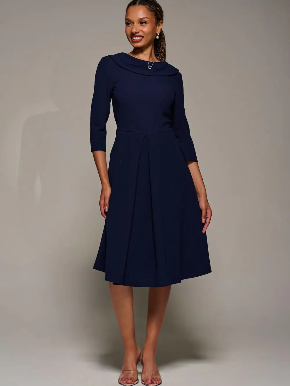 Jolie Moi Roll Neck Fit & Flare Midi Dress^Women Occasion Dresses