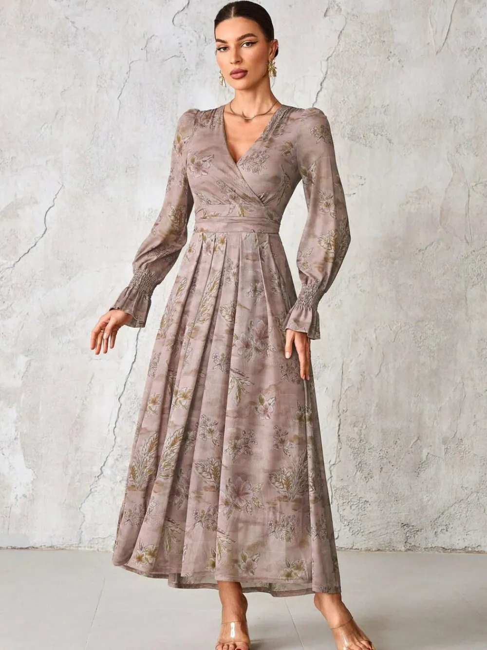 Best Jolie Moi Long Sleeve Mesh Maxi Dress Purple