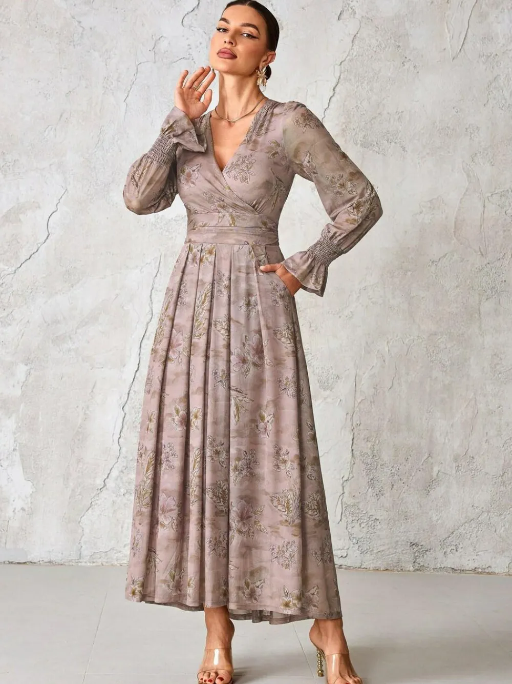 Best Jolie Moi Long Sleeve Mesh Maxi Dress Purple