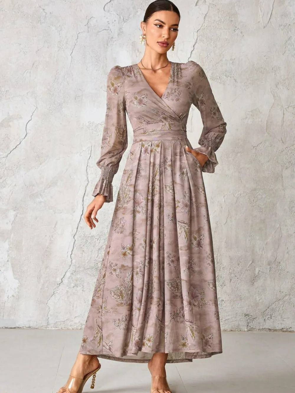 Best Jolie Moi Long Sleeve Mesh Maxi Dress Purple