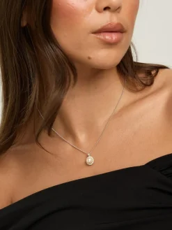 New Jon Richard Silver/Gold Plated and Cubic Zirconia Pearl Halo Box Set Gift Box