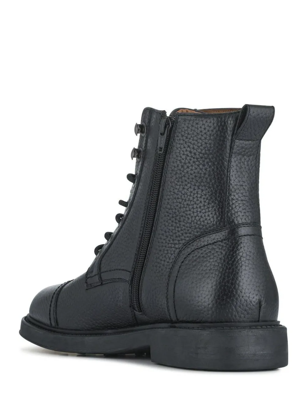 Online Jones Bootmaker Davide Leather Wide Fit Military Boots Black