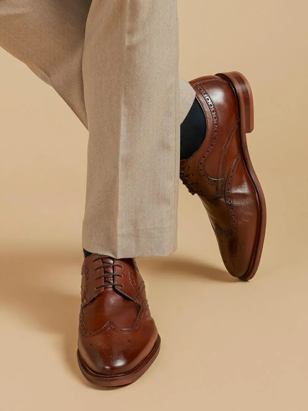 Sale Jones Bootmaker Longwood Suede Derby Brogues Brown Light