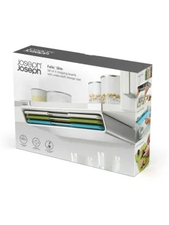 Joseph Joseph 3 Piece Black Folio™ Slim Under-shelf Chopping Board Set^ Branded Kitchenware