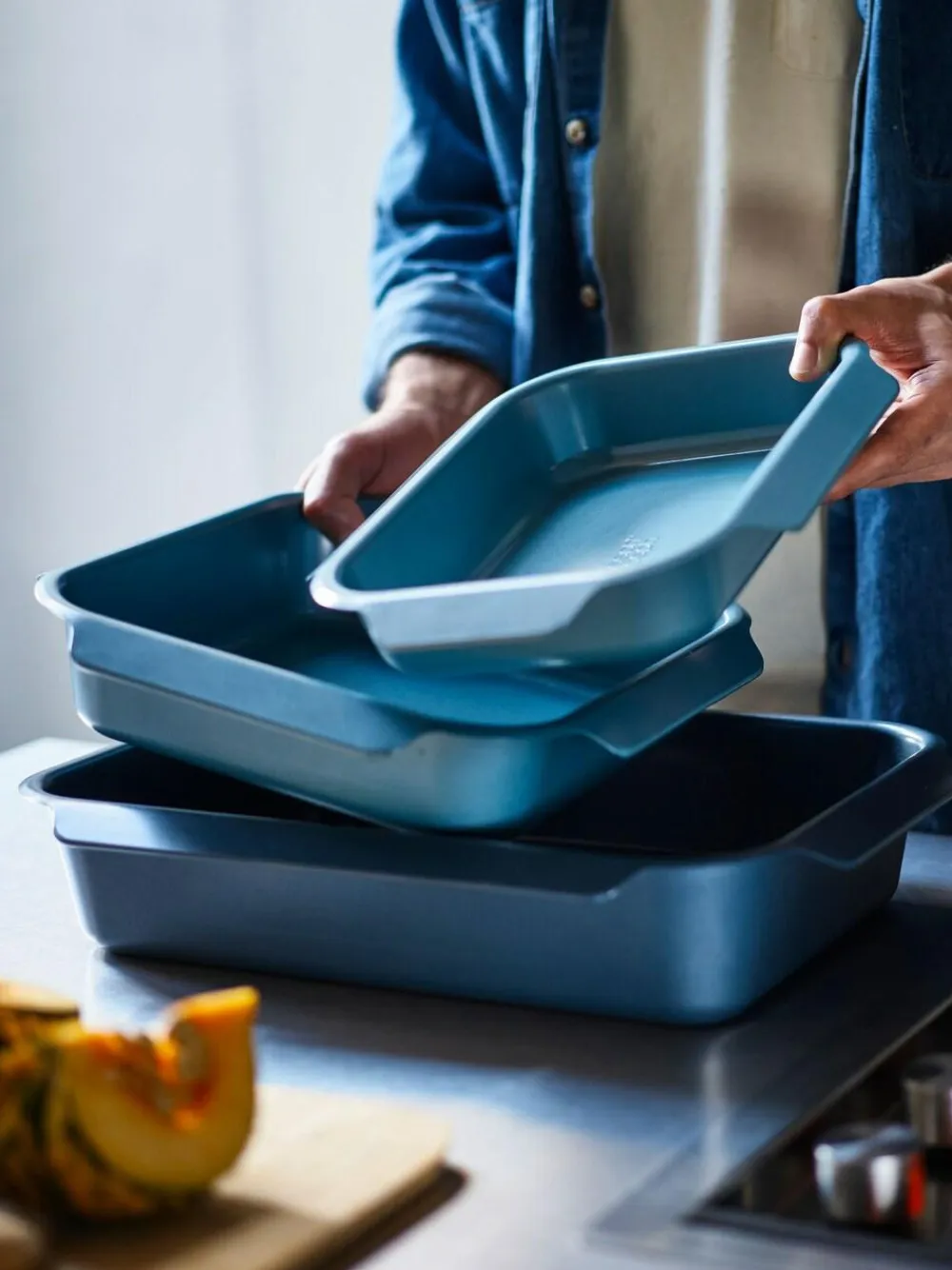 Joseph Joseph Blue Nest™ Oven Non Stick 3 Piece Roasting Tray Set^ Branded Kitchenware