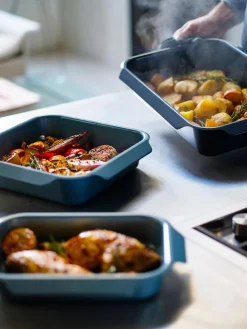 Joseph Joseph Blue Nest™ Oven Non Stick 3 Piece Roasting Tray Set^ Branded Kitchenware