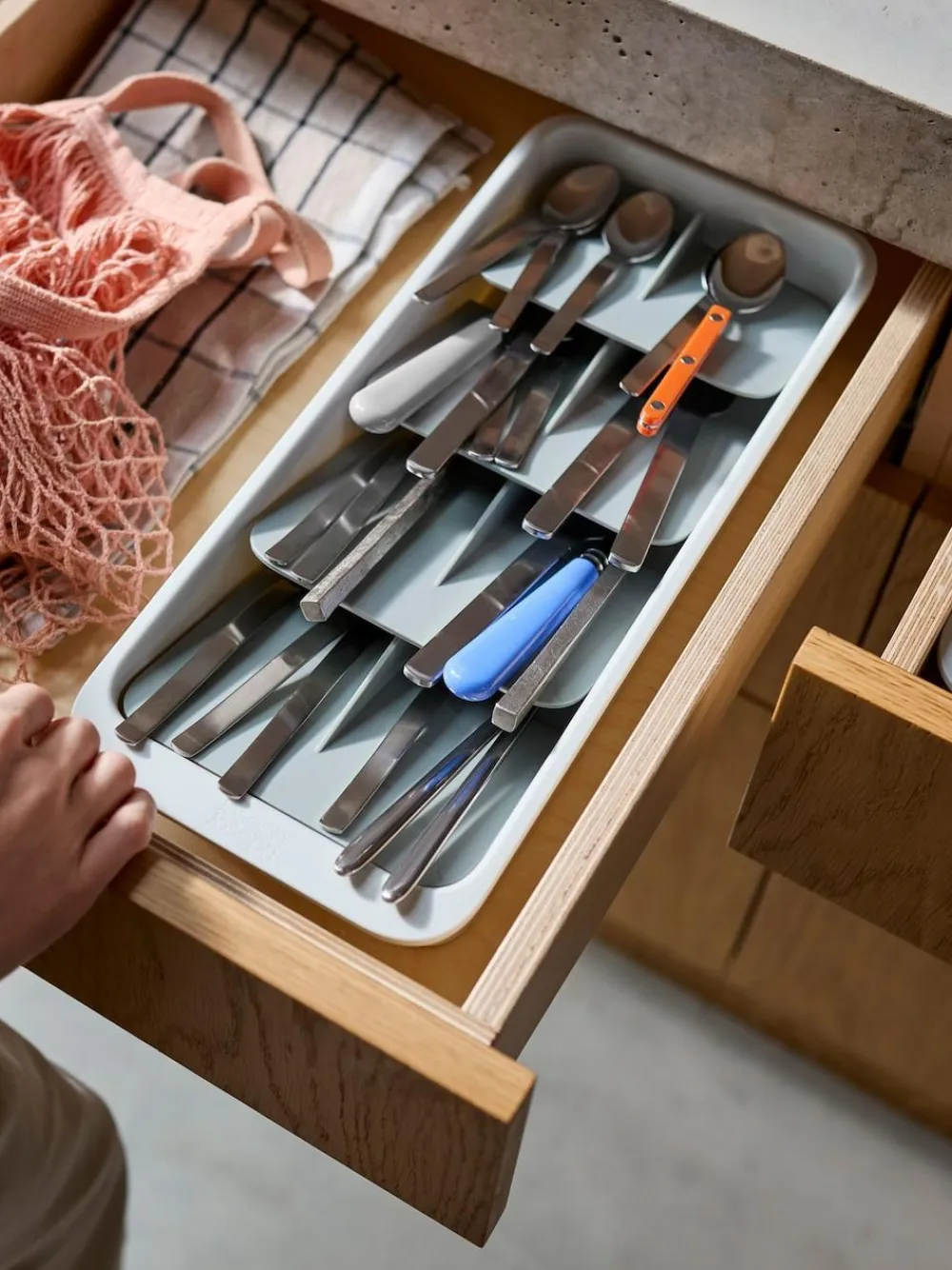 Joseph Joseph Light Stone Large Drawer Store™ Tiered Cutlery Organiser^ Storage & Organisation