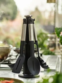 Joseph Joseph Silver Elevate Silicone & Steel Carousel 5pc Set^ Branded Kitchenware