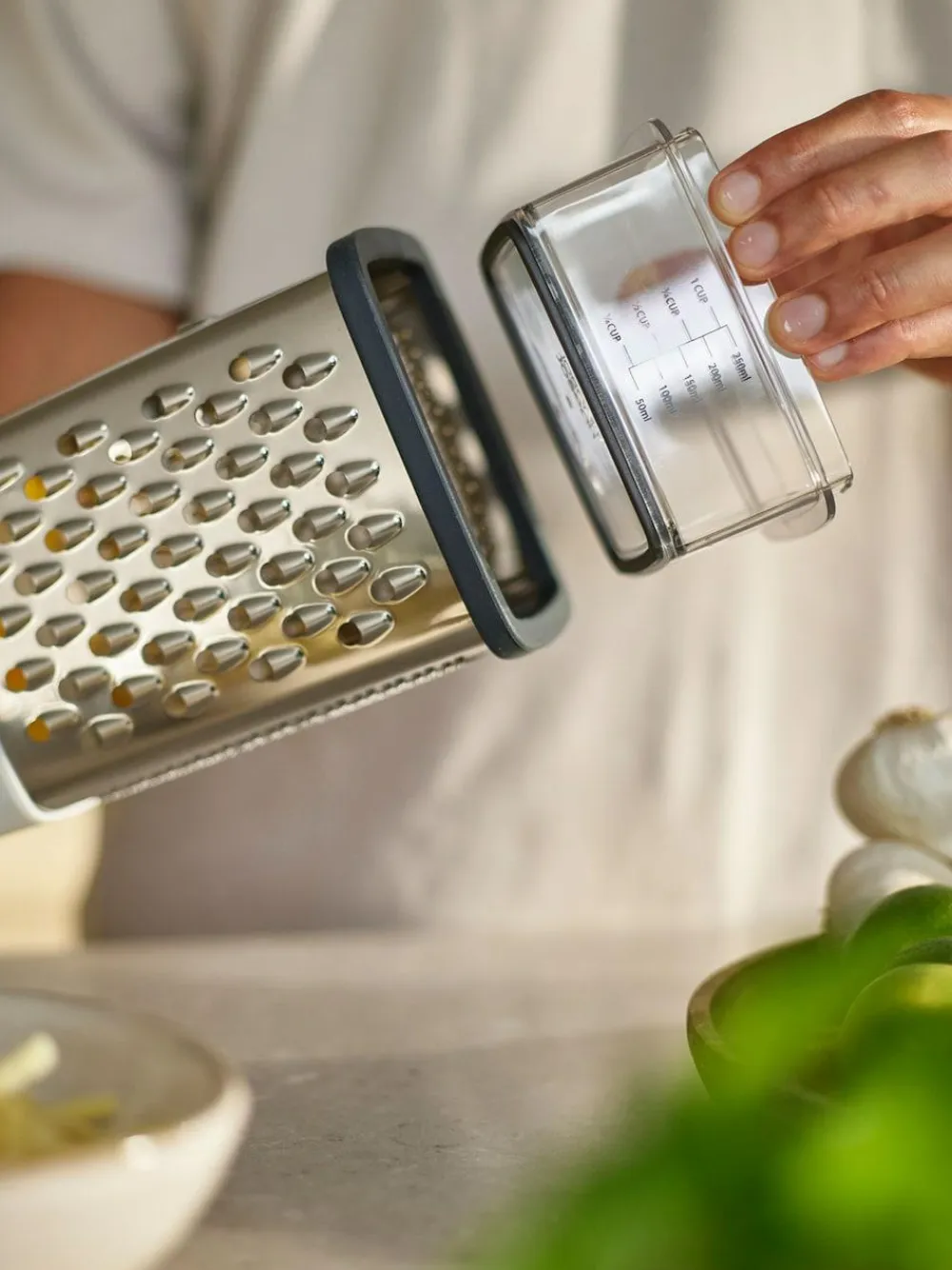 Joseph Joseph Stone Multi-Grip Box Grater with Precision Food Grip