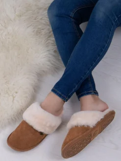 Hot Just Sheepskin Ladies Duchess Sheepskin Slipper Brown
