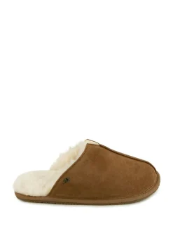 Clearance Just Sheepskin Mens Jude Sheepskin Slipper Brown/White