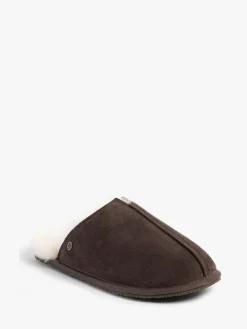 Best Just Sheepskin Mens Miles Slippers Brown