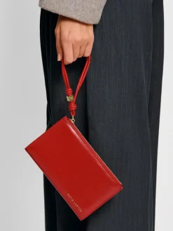 Sale Katie Loxton Red Large Arden Braided Wristlet Purse