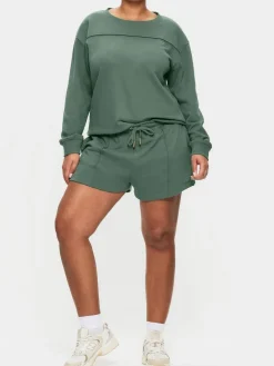 New KBX White Jessica Shorts Green