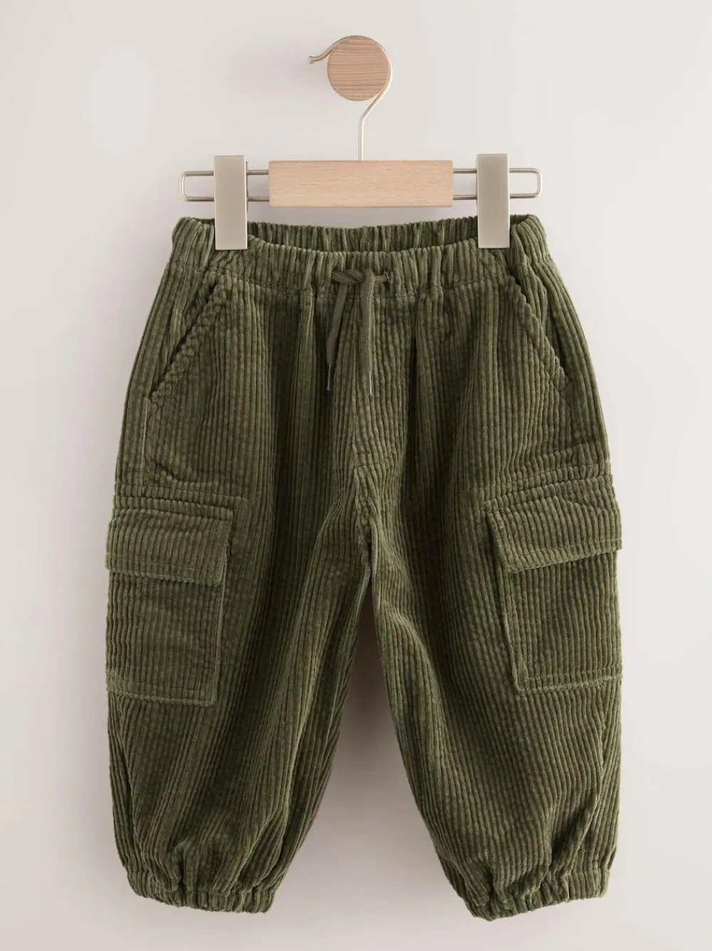 New Next Corduroy Cargo Trousers (3mths-7yrs) Khaki Green