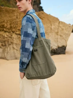 Outlet Next Khaki Green Cotton Tote Bag