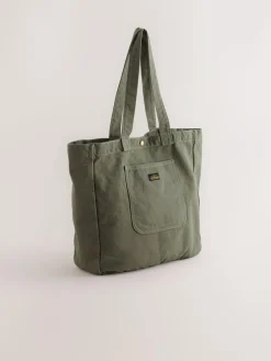 Outlet Next Khaki Green Cotton Tote Bag