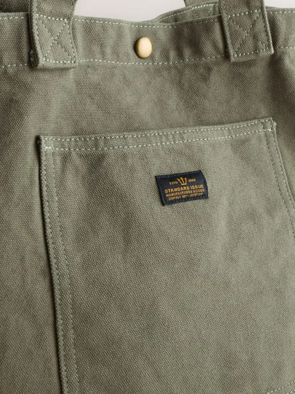 Outlet Next Khaki Green Cotton Tote Bag