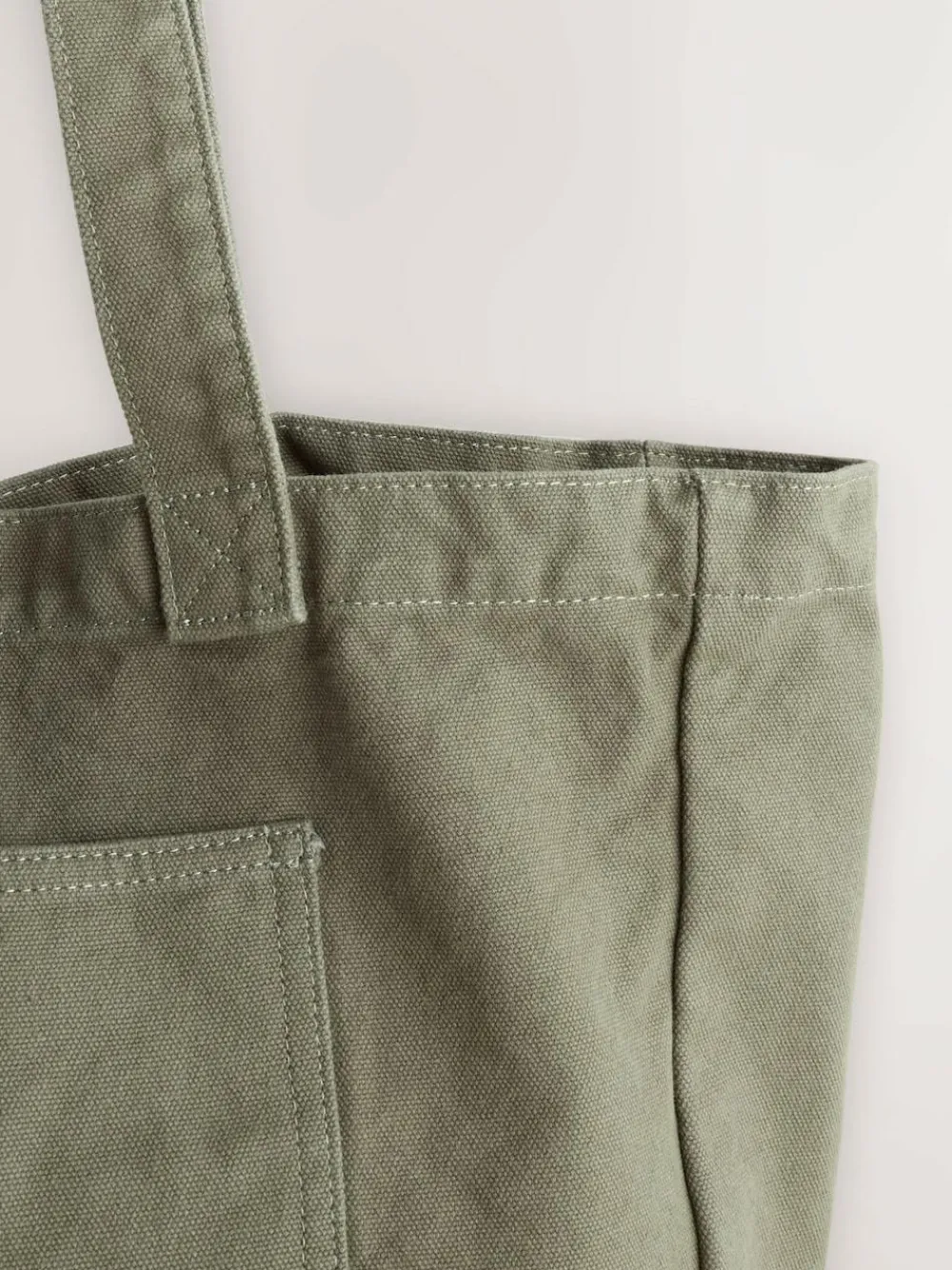Outlet Next Khaki Green Cotton Tote Bag