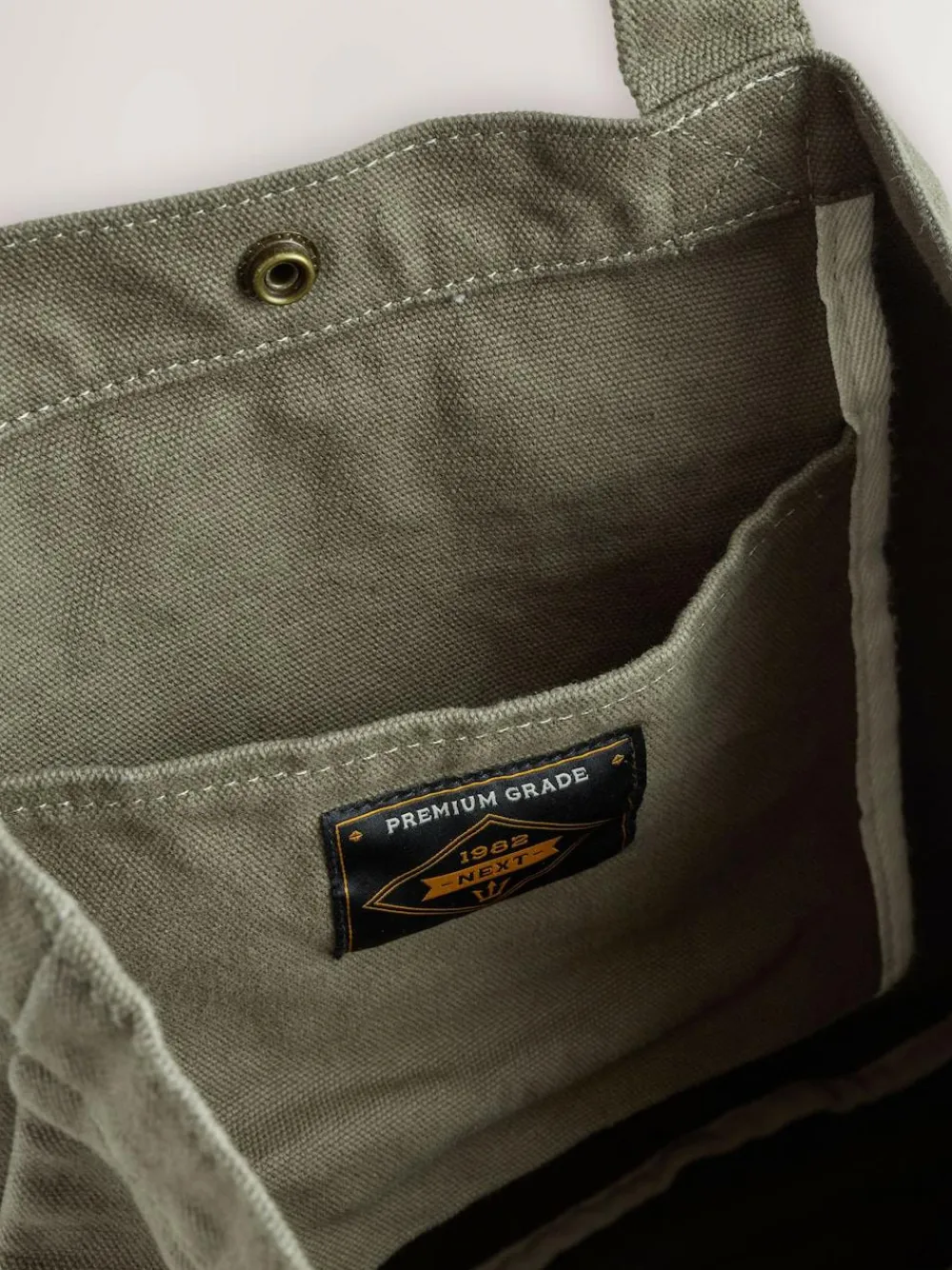 Outlet Next Khaki Green Cotton Tote Bag