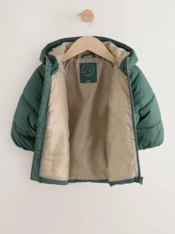 Discount Next Khaki Green Dinosaur Pocket Padded Coat (3mths-7yrs)