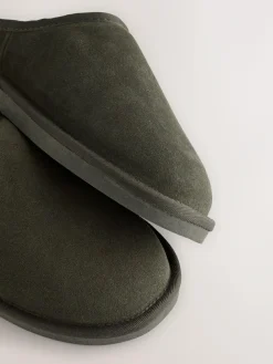 Next Faux Fur Lined Signature Suede Mule Slippers^ Slippers|Slippers