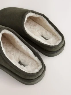 Next Faux Fur Lined Signature Suede Mule Slippers^ Slippers|Slippers