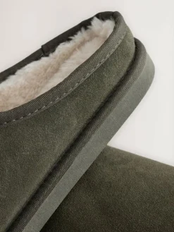 Next Faux Fur Lined Signature Suede Mule Slippers^ Slippers|Slippers