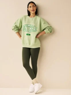 Next Khaki Green Full Length Leggings^Women Leggings & Sweatpants