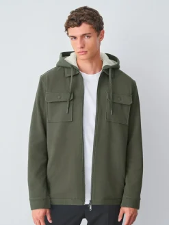 Next Hooded Borg Fleece Lined Shacket^ Sweatshirts & Hoodies|Sweatshirts & Hoodies