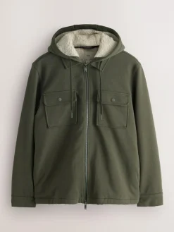 Next Hooded Borg Fleece Lined Shacket^ Sweatshirts & Hoodies|Sweatshirts & Hoodies