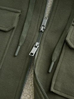 Next Hooded Borg Fleece Lined Shacket^ Sweatshirts & Hoodies|Sweatshirts & Hoodies