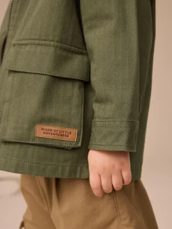 Next Khaki Green Hooded Overshirt and T-Shirt Set 2 Piece (3mths-7yrs)^BOY Coats, Jackets & Pramsuits|Coats, Jackets & Pramsuits