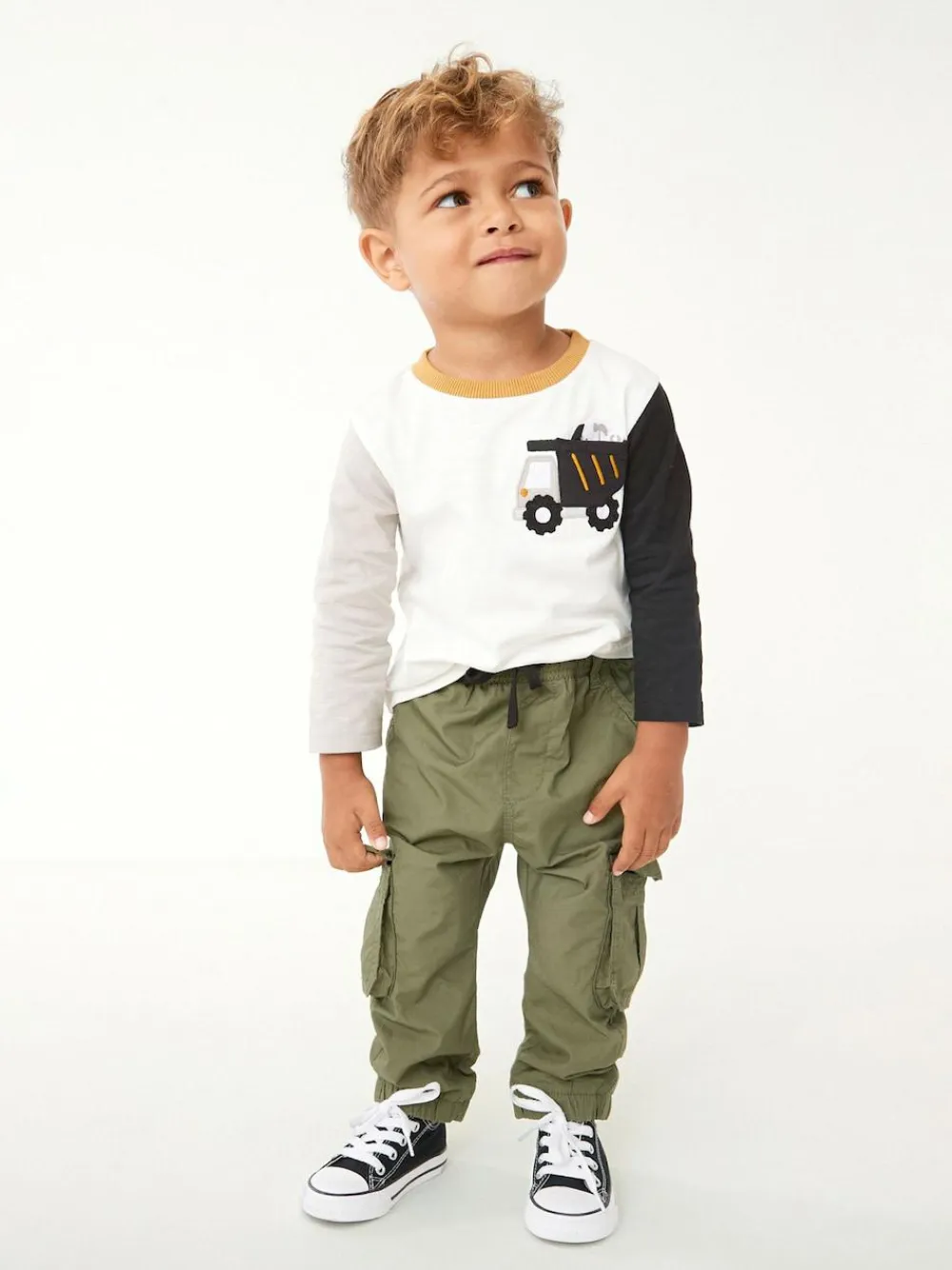 Next Lined Cargo Trousers (3mths-7yrs) Khaki Green