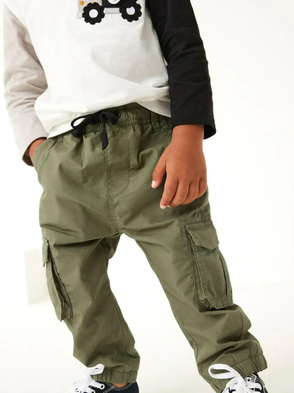 Next Lined Cargo Trousers (3mths-7yrs) Khaki Green
