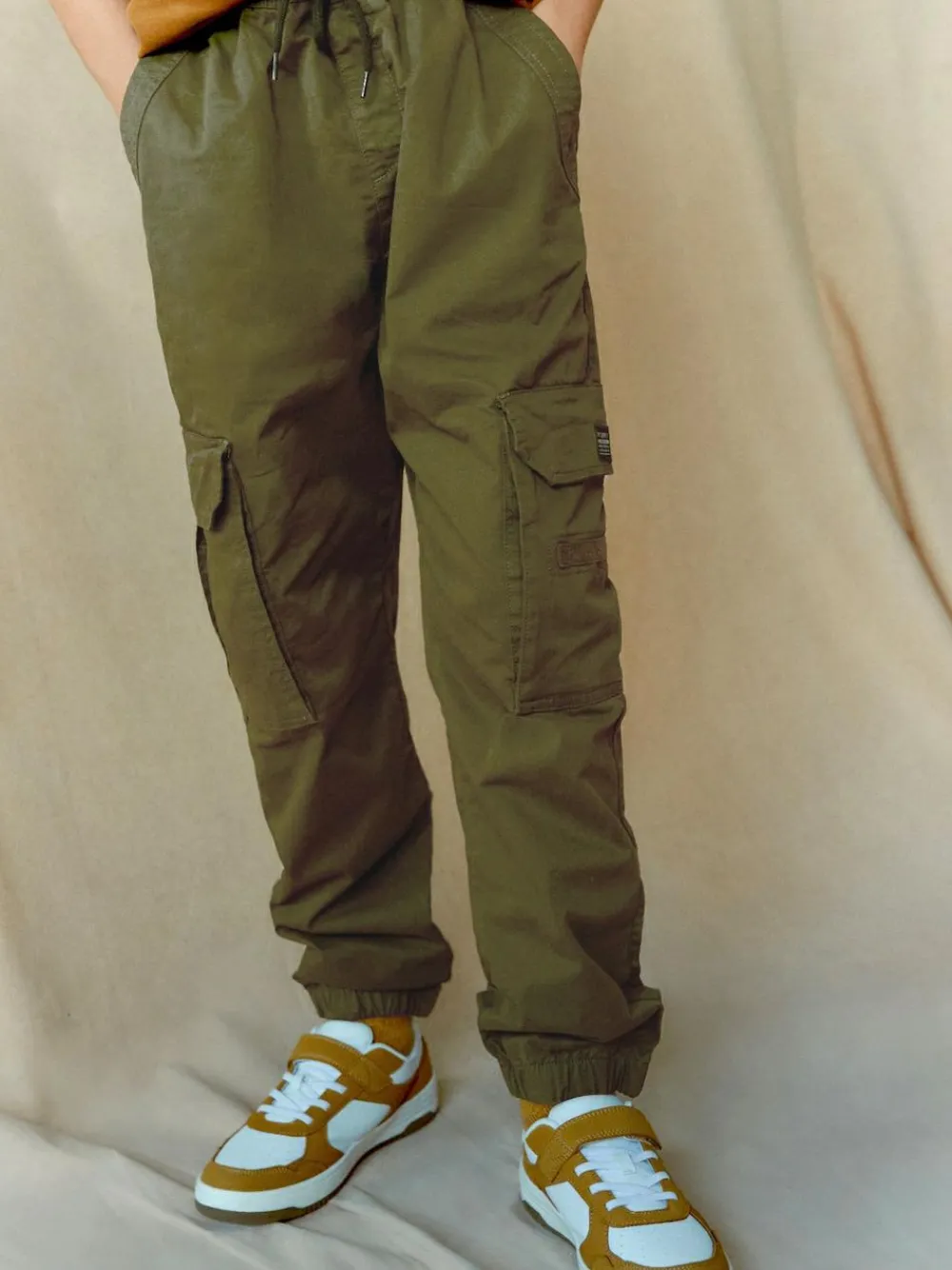 Next Khaki Green Loose Fit Cargo Trousers (3-16yrs)