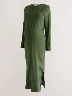 Next Maternity Long Sleeve Nursing Shelf Dress^Women Midi Dresses