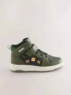 Next Khaki Green Minecraft High Top Trainers^BOY Sneakers