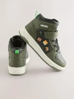 Next Khaki Green Minecraft High Top Trainers^BOY Sneakers