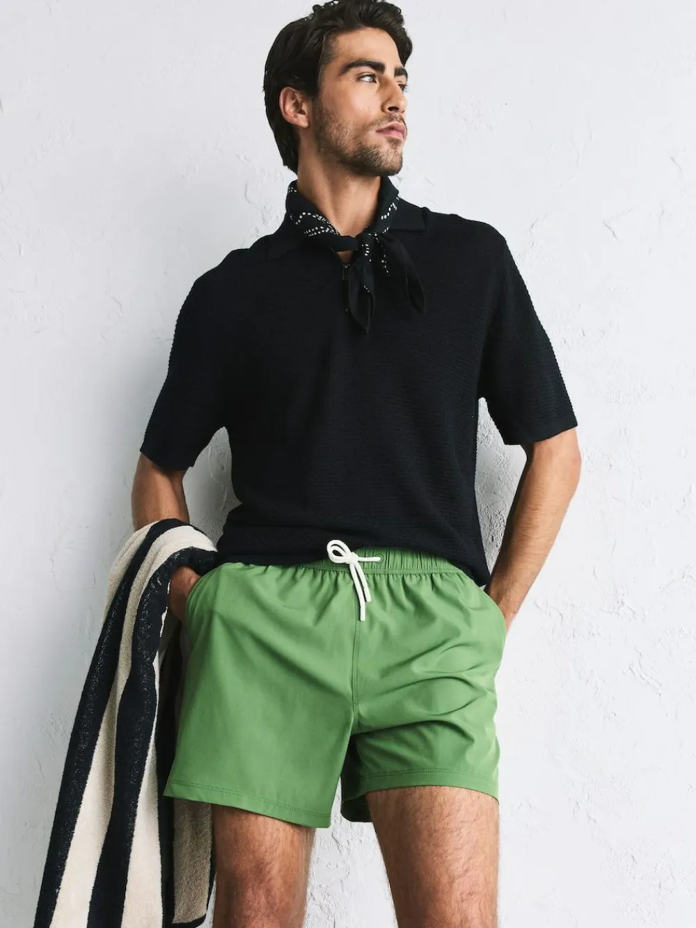 Next Motion-Flex 5 Inch Swim Shorts Khaki Green