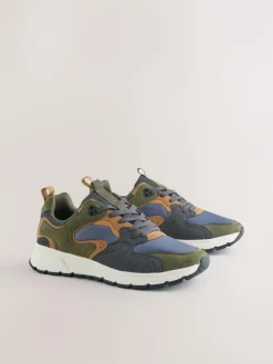 Next Khaki Green Multipanel Trainers^ Sneakers