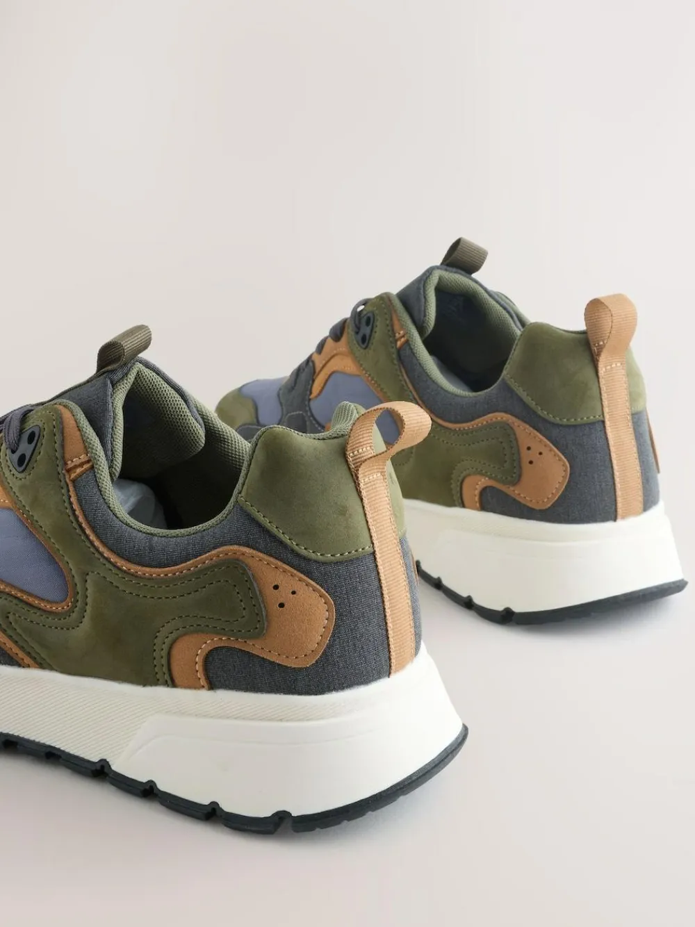 Next Khaki Green Multipanel Trainers^ Sneakers