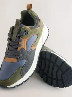 Next Khaki Green Multipanel Trainers^ Sneakers