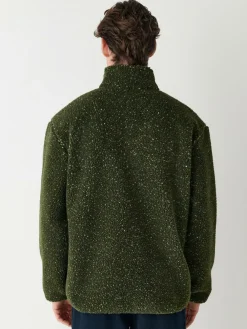 Sale Next Zip Through Funnel Borg Fleece Khaki Green Nep