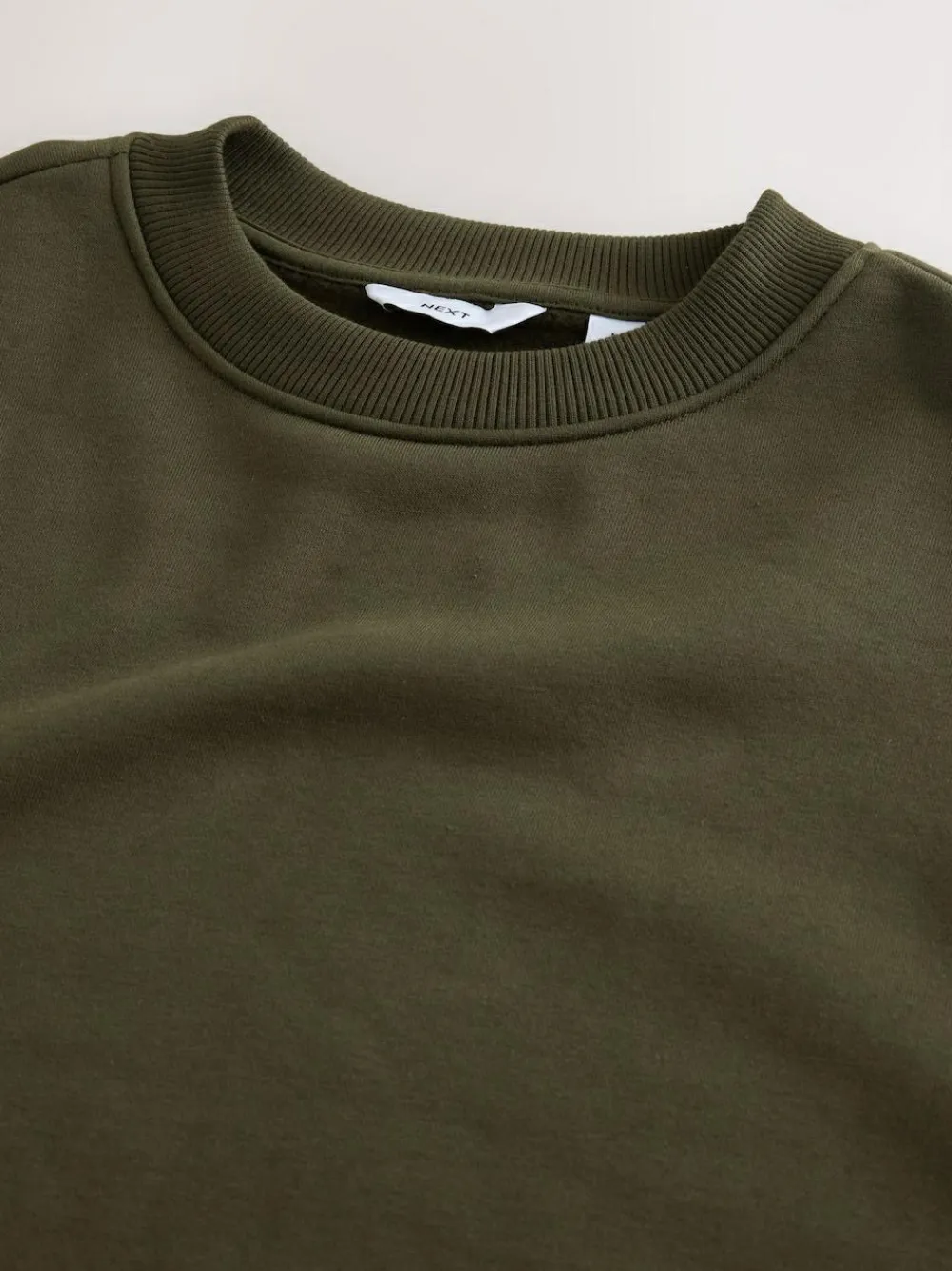 Next Khaki Green Regular Fit Heavyweight Cotton Rich Crew Neck Sweatshirt^ Sweatshirts & Hoodies|Sweatshirts & Hoodies