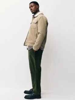 Next Regular Fit Smart Cotton Rich Corduroy Elasticated Waistband Trousers^ Pants & Chinos