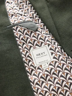 Hot Next Regular Fit Textured Smart Blazer Khaki Green