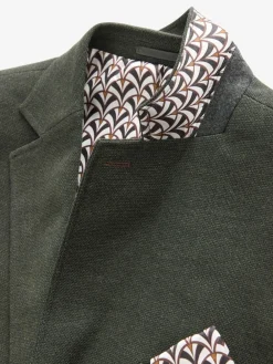 Hot Next Regular Fit Textured Smart Blazer Khaki Green