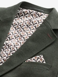 Hot Next Regular Fit Textured Smart Blazer Khaki Green