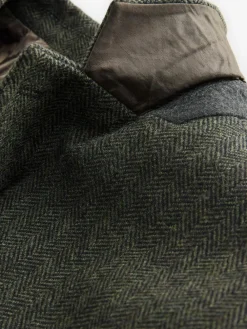 Discount Next Regular Fit Wool Rich Herringbone Blazer Khaki Green